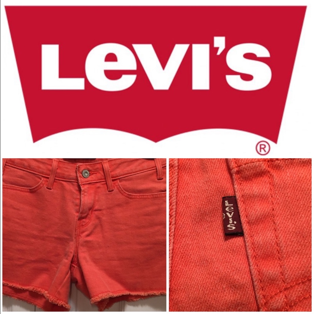 Levi’s bright coral shorts